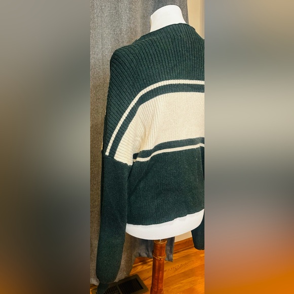 Gilli Dark Green and Cream Turtleneck Sweater Sz Medium - Picture 8 of 11